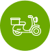 Pizza Palace Wellington green cycle icon representing delivery